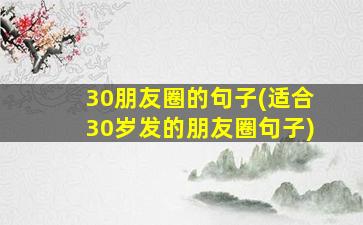 30朋友圈的句子(适合30岁发的朋友圈句子)