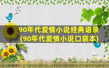 90年代爱情小说经典语录(90年代爱情小说口袋本)