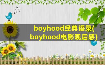 boyhood经典语录(boyhood电影观后感)