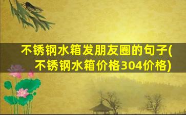 不锈钢水箱发朋友圈的句子(不锈钢水箱价格304价格)