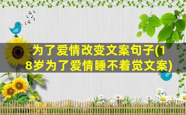 为了爱情改变文案句子(18岁为了爱情睡不着觉文案)