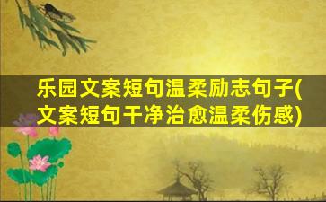 乐园文案短句温柔励志句子(文案短句干净治愈温柔伤感)