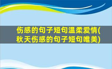 伤感的句子短句温柔爱情(秋天伤感的句子短句唯美)