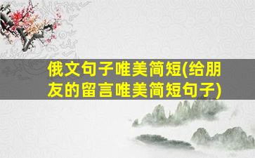 俄文句子唯美简短(给朋友的留言唯美简短句子)