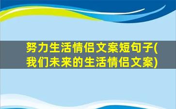 努力生活情侣文案短句子(我们未来的生活情侣文案)