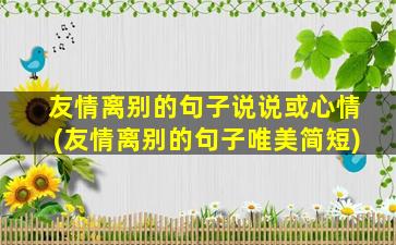 友情离别的句子说说或心情(友情离别的句子唯美简短)