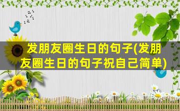 发朋友圈生日的句子(发朋友圈生日的句子祝自己简单)