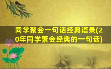 同学聚会一句话经典语录(20年同学聚会经典的一句话)