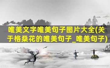 唯美文字唯美句子图片大全(关于格桑花的唯美句子_唯美句子)