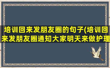 培训回来发朋友圈的句子(培训回来发朋友圈通知大家明天来做护理)