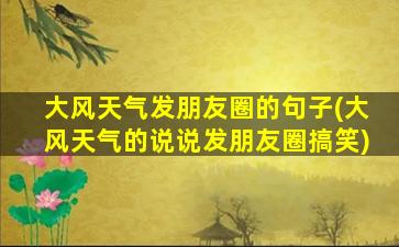 大风天气发朋友圈的句子(大风天气的说说发朋友圈搞笑)