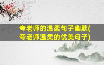 夸老师的温柔句子幽默(夸老师温柔的优美句子)