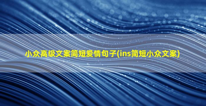 小众高级文案简短爱情句子(ins简短小众文案)