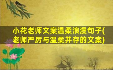 小花老师文案温柔浪漫句子(老师严厉与温柔并存的文案)