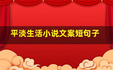 平淡生活小说文案短句子