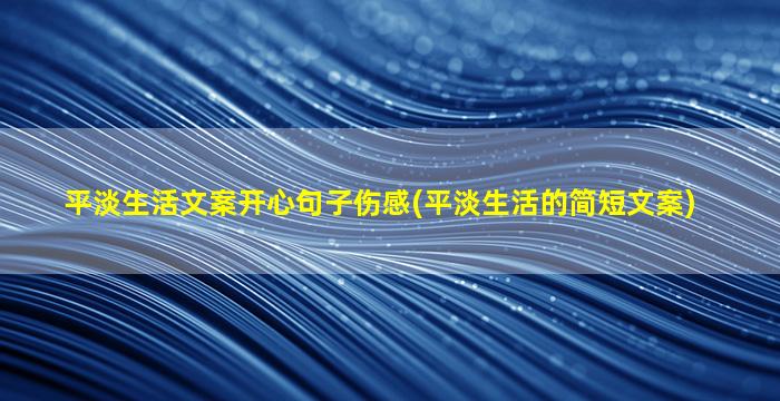 平淡生活文案开心句子伤感(平淡生活的简短文案)