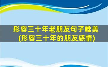 形容三十年老朋友句子唯美(形容三十年的朋友感情)