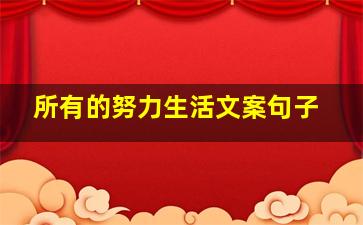 所有的努力生活文案句子