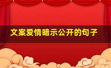 文案爱情暗示公开的句子