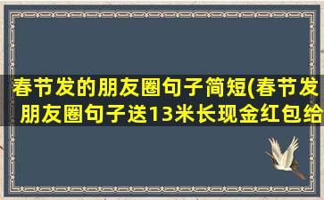 春节发的朋友圈句子简短(春节发朋友圈句子送13米长现金红包给孙女)