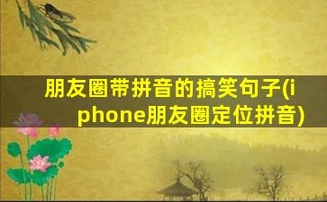 朋友圈带拼音的搞笑句子(iphone朋友圈定位拼音)