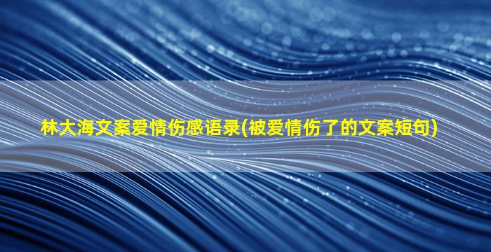 林大海文案爱情伤感语录(被爱情伤了的文案短句)