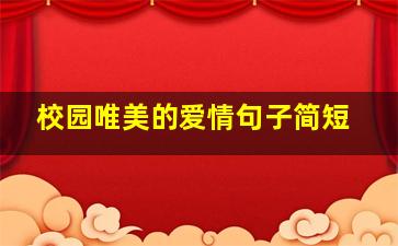 校园唯美的爱情句子简短