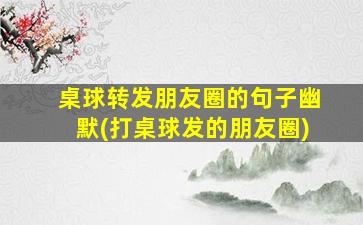 桌球转发朋友圈的句子幽默(打桌球发的朋友圈)