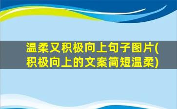 温柔又积极向上句子图片(积极向上的文案简短温柔)