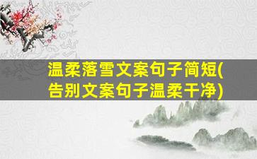 温柔落雪文案句子简短(告别文案句子温柔干净)