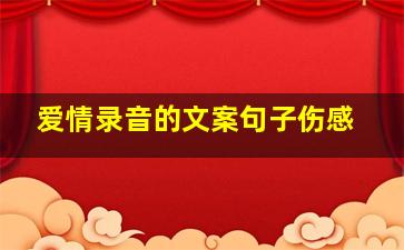 爱情录音的文案句子伤感