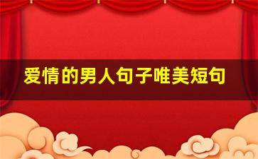 爱情的男人句子唯美短句