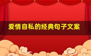 爱情自私的经典句子文案