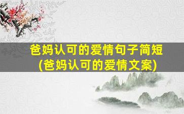 爸妈认可的爱情句子简短(爸妈认可的爱情文案)