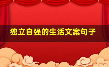 独立自强的生活文案句子