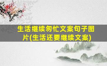 生活继续匆忙文案句子图片(生活还要继续文案)