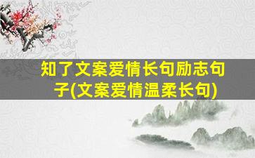 知了文案爱情长句励志句子(文案爱情温柔长句)