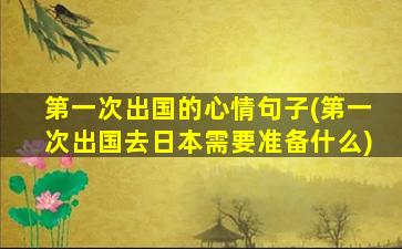 第一次出国的心情句子(第一次出国去日本需要准备什么)