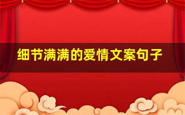 细节满满的爱情文案句子