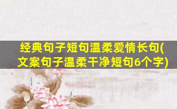 经典句子短句温柔爱情长句(文案句子温柔干净短句6个字)