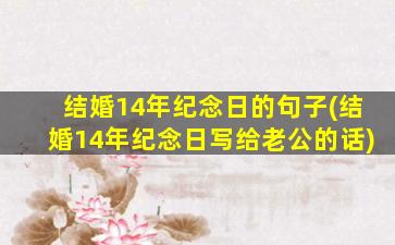 结婚14年纪念日的句子(结婚14年纪念日写给老公的话)