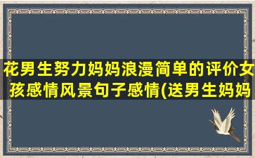 花男生努力妈妈浪漫简单的评价女孩感情风景句子感情(送男生妈妈什么花)