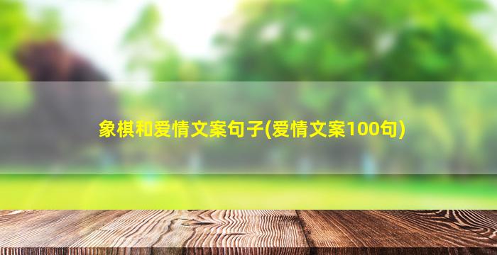 象棋和爱情文案句子(爱情文案100句)