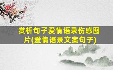 赏析句子爱情语录伤感图片(爱情语录文案句子)