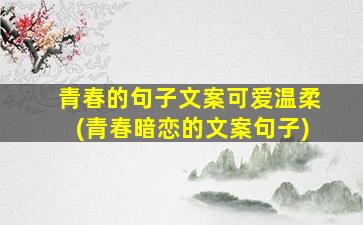 青春的句子文案可爱温柔(青春暗恋的文案句子)