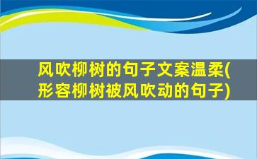 风吹柳树的句子文案温柔(形容柳树被风吹动的句子)