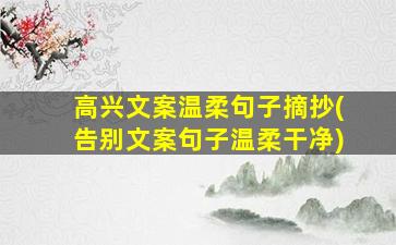 高兴文案温柔句子摘抄(告别文案句子温柔干净)